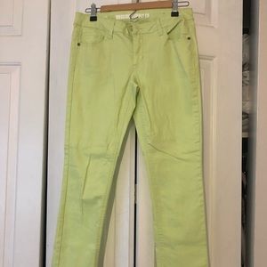 Lime green skinny jeans!